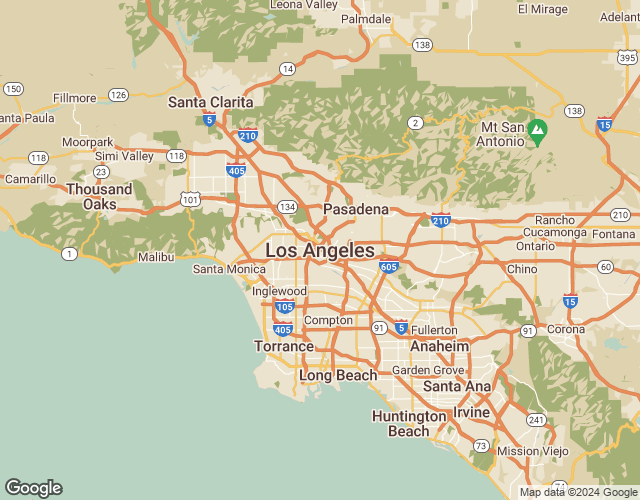 Map of Los Angeles, California, United States